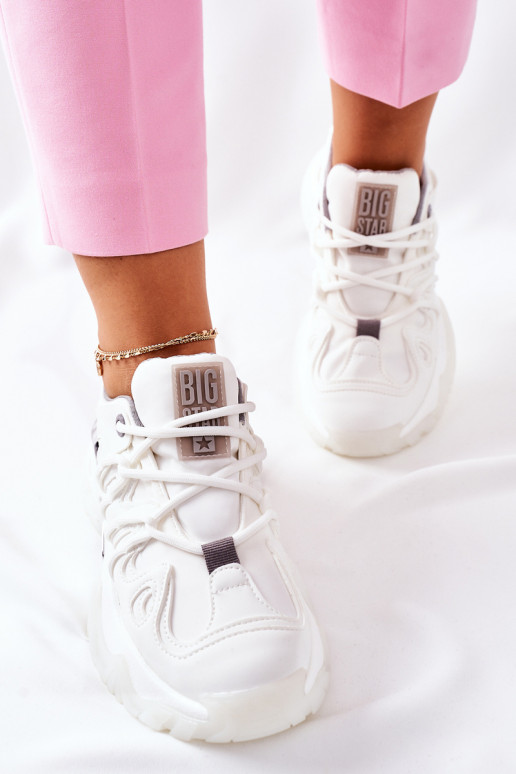 Pealiste omad Sportliku stiiliga jalanõud Memory Foam Big Star II274088 valget värvi