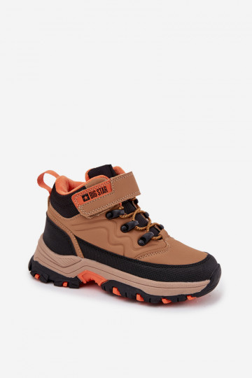 jalanõud nööpidega lumesaapad Laste jalanõud krõpsudega kinnitatav Big Star SS374012 pruunid värvi