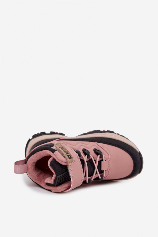 jalanõud nööpidega lumesaapad Laste jalanõud krõpsudega kinnitatav Big Star SS374011 Tumeroosad värvi