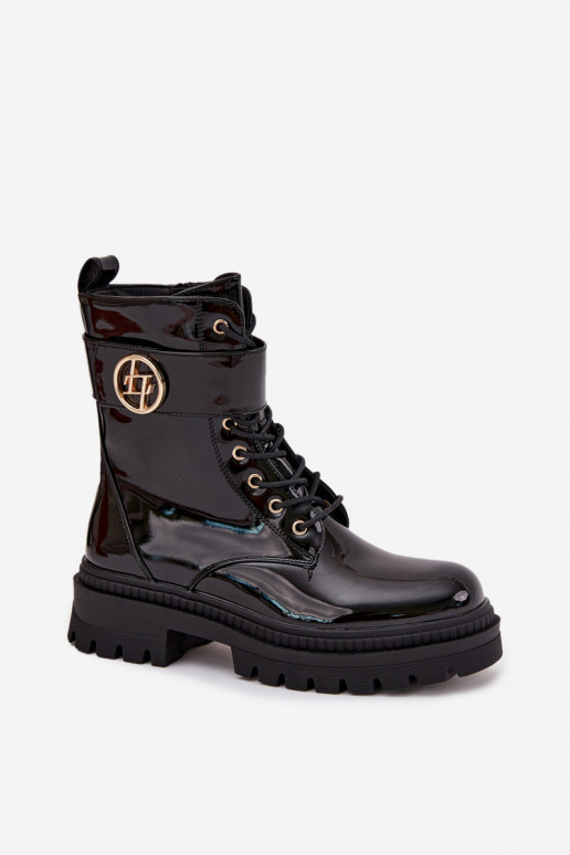 Laque saapad Pealiste omad Ze Kuldset värvim Detalem voodriga msuud Fiorena