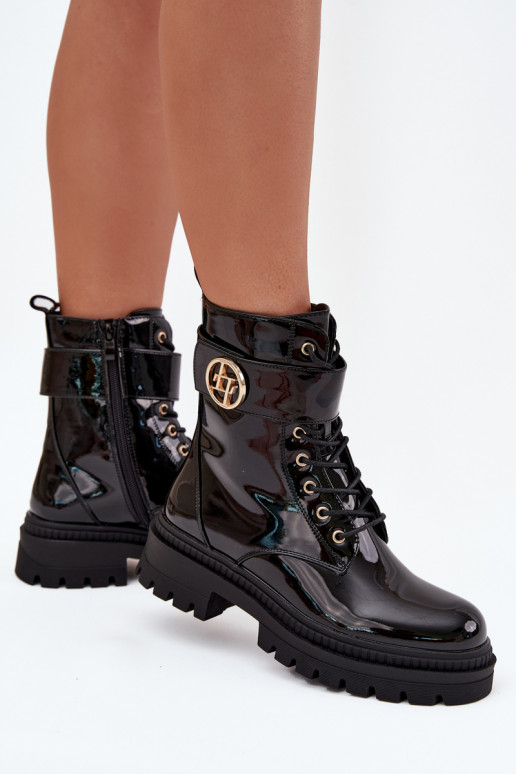 Laque saapad Pealiste omad Ze Kuldset värvim Detalem voodriga msuud Fiorena