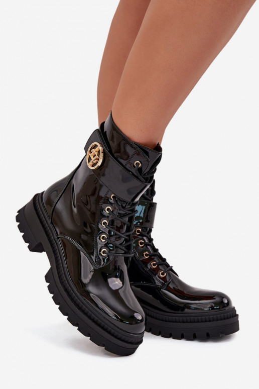 Laque saapad Pealiste omad Ze Kuldset värvim Detalem voodriga msuud Fiorena