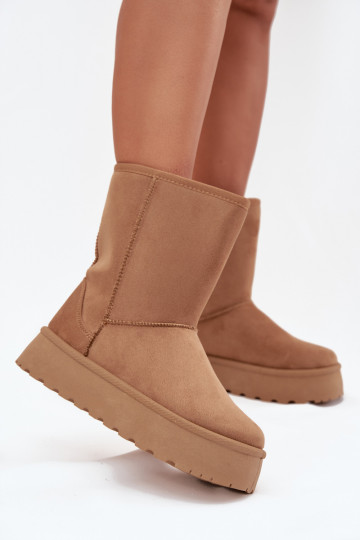 Pealiste omad nööpidega lumesaapad karusnahaga pruunid värvi Abrams