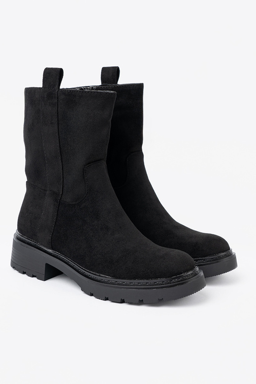 Stiilne lumesaapad pahkluu järgi z grubą, czarną podeszsisseą