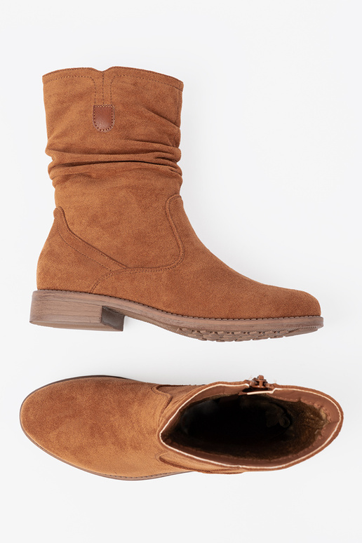 Pruunid värvi lumesaapad volangilise ülaosaga