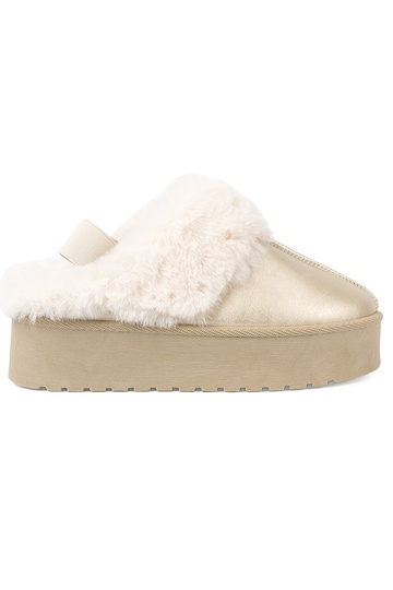 Kuldset värvi kingad a'la Pealiste lumesaapad z valge värvm karusnahk 2