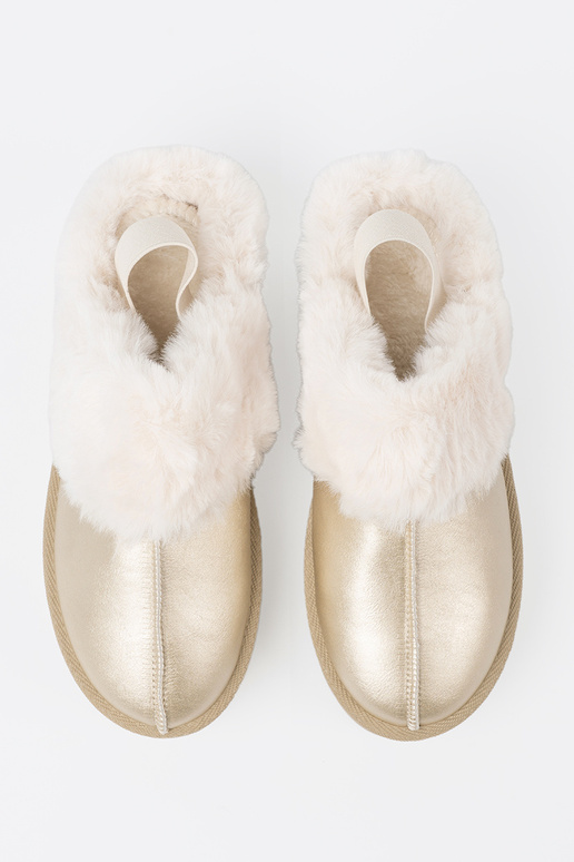 Kuldset värvi kingad a'la Pealiste lumesaapad z valge värvm karusnahk