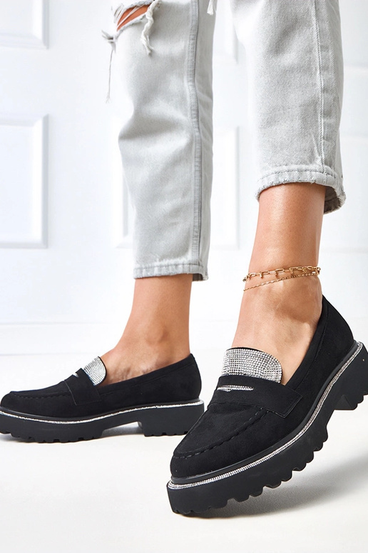 Mustad kunstnahast mokasiinid,...