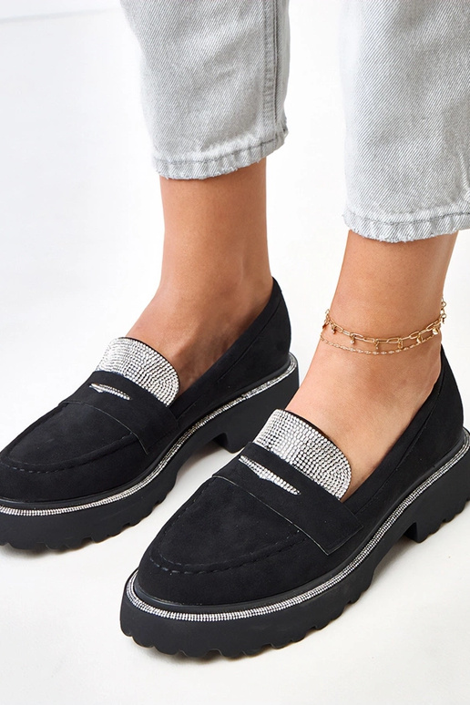 Mustad kunstnahast mokasiinid,...