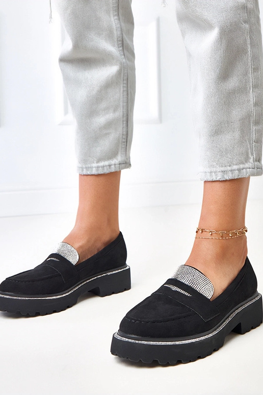 Mustad kunstnahast mokasiinid,...