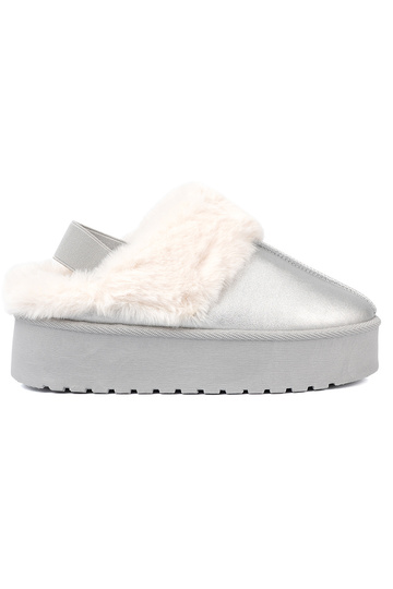 Hõbedat värvi Pealiste lumesaapad karusnahaga i platformą 2