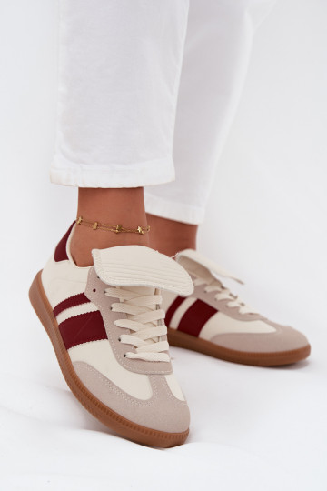 Sellel ondal Sneakers tüüpi jalanõud Pealiste omadINysisseiniętym Językiem bordoo-värvi Ardira