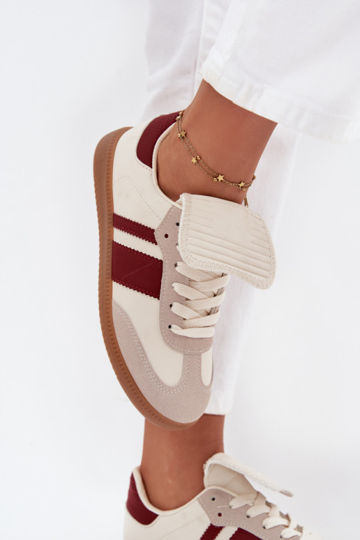 Sellel ondal Sneakers tüüpi jalanõud Pealiste omadINysisseiniętym Językiem bordoo-värvi Ardira