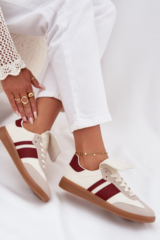 Sellel ondal Sneakers tüüpi jalanõud Pealiste omadINysisseiniętym Językiem bordoo-värvi Ardira