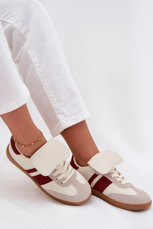 Sellel ondal Sneakers tüüpi jalanõud Pealiste omadINysisseiniętym Językiem bordoo-värvi Ardira