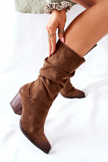 Pealiste omad pika säärega saapad seemisnakhsed pruunid värvi Ranafast 2