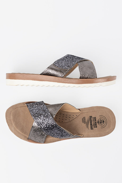 Metallic plätud naiste omad valge tallaga