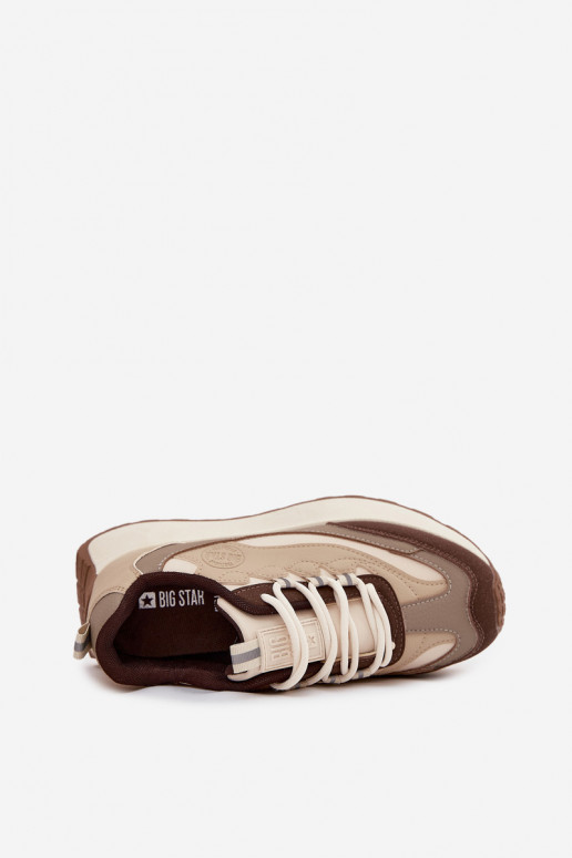 Sneakers tüüpi jalanõud Pealiste omad platvormiga Big Star SS274002 HI-POLY SYSTEM beeži värvi