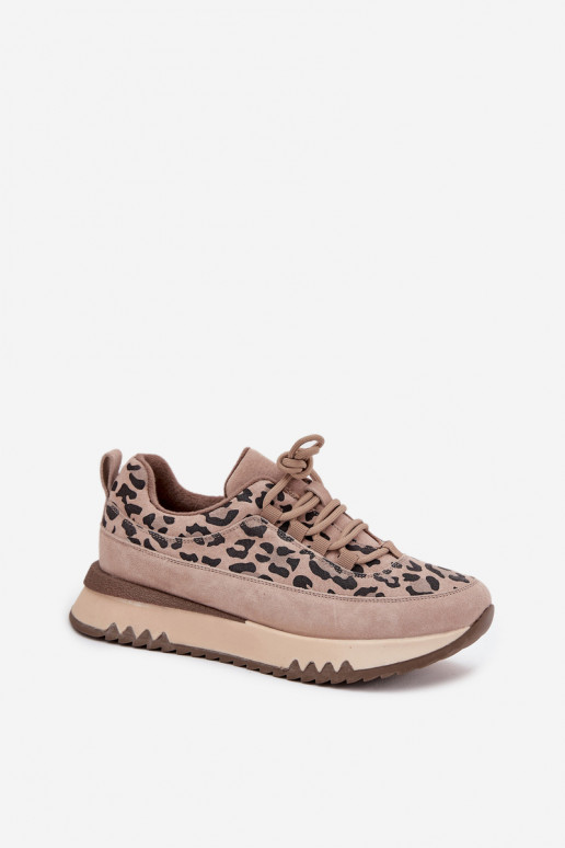 seemisnakhsed voodriga Sneakers tüüpi jalanõud Pealiste omad platvormiga Vinceza 66836 leopardimustriga beeži värvi seemisnakhsed voodriga Sneakers tüüpi jalanõud Pealiste omad platvormiga Vinceza 66836 leopardimustriga beeži värvi