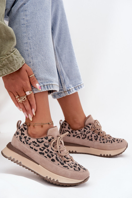 seemisnakhsed voodriga Sneakers tüüpi jalanõud Pealiste omad platvormiga Vinceza 66836 leopardimustriga beeži värvi seemisnakhsed voodriga Sneakers tüüpi jalanõud Pealiste omad platvormiga Vinceza 66836 leopardimustriga beeži värvi