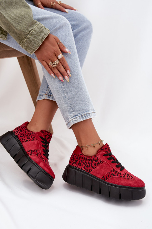 seemisnakhsed voodriga Sneakers tüüpi jalanõud Pealiste omad platvormiga Vinceza 66841 leopardimustriga runased