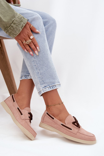 jalatsid naiste mokassiinid saapad koos stiilsete detailidega Heleroosat värvi Calivra