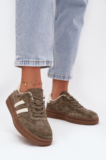 Sneakers tüüpi jalanõud Pealiste omad seemisnakhsed platvormiga khakivärvi Sylviona 2