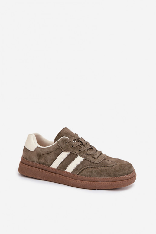 Sneakers tüüpi jalanõud Pealiste omad seemisnakhsed platvormiga khakivärvi Sylviona Sneakers tüüpi jalanõud Pealiste omad seemisnakhsed platvormiga khakivärvi Sylviona