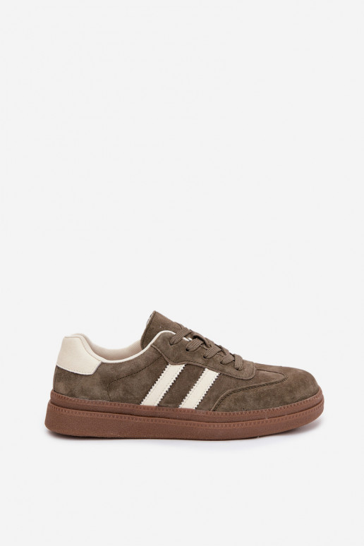 Sneakers tüüpi jalanõud Pealiste omad seemisnakhsed platvormiga khakivärvi Sylviona Sneakers tüüpi jalanõud Pealiste omad seemisnakhsed platvormiga khakivärvi Sylviona