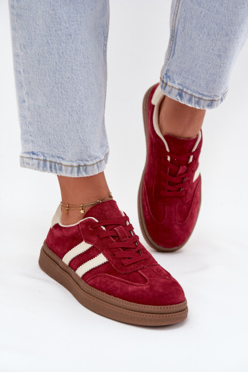 Sneakers tüüpi jalanõud Pealiste omad seemisnakhsed platvormiga bordoo-värvi Sylviona