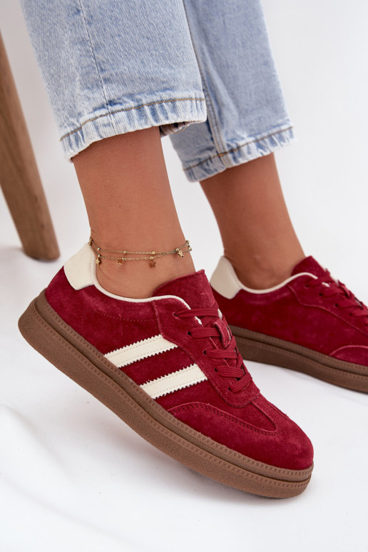 Sneakers tüüpi jalanõud Pealiste omad seemisnakhsed platvormiga bordoo-värvi Sylviona