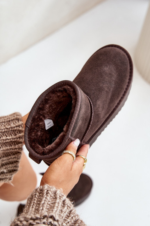 Pealhk seemisnakhsed nööpidega lumesaapad platvormiga Kuubiku jaoks pruunid värvi Rianaella