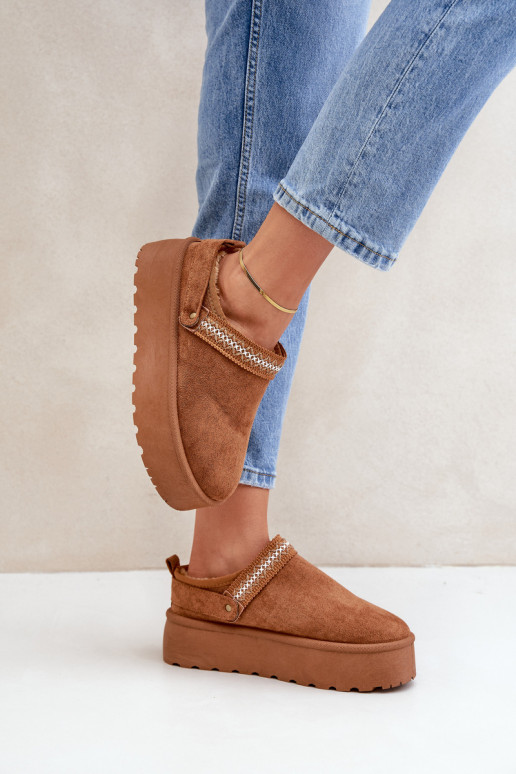 nööpidega lumesaapad Koos Ornate Haftem pruunid värvi Selithria