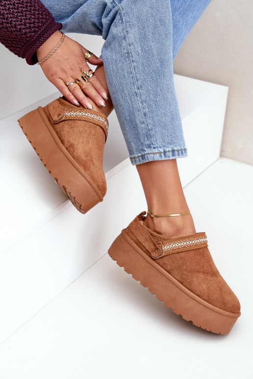 nööpidega lumesaapad Koos Ornate Haftem pruunid värvi Selithria