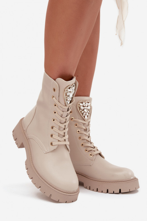 saapad Pealiste omad kristallidega Peal Języku Elevandiluu värvi Rosira