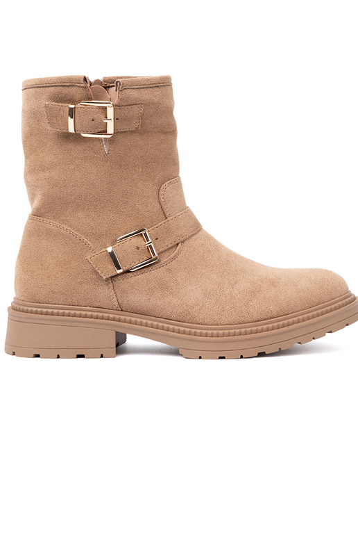 Pruunid värvi lumesaapad z ozdobnymi kuldnemi klamrami