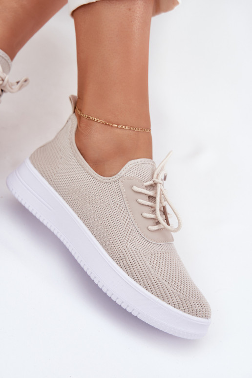 Riidest Slip-on spordijalatsid platvormiga Pealiste omad beeži värvi Kalyra Riidest Slip-on spordijalatsid platvormiga Pealiste omad beeži värvi Kalyra