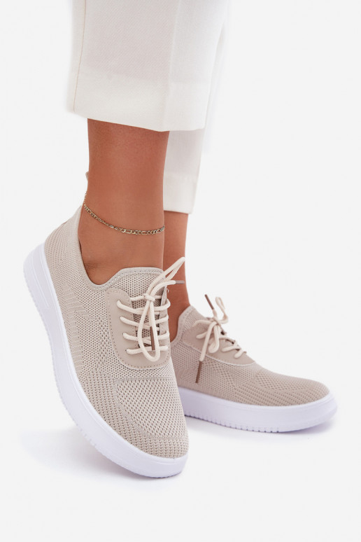 Riidest Slip-on spordijalatsid platvormiga Pealiste omad beeži värvi Kalyra Riidest Slip-on spordijalatsid platvormiga Pealiste omad beeži värvi Kalyra