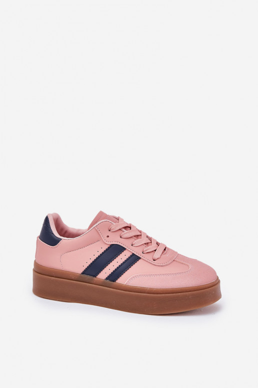 Sneakers tüüpi jalanõud Pealiste omad platvormiga eko-nahast Tumeroosad värvi Ediriella Sneakers tüüpi jalanõud Pealiste omad platvormiga eko-nahast Tumeroosad värvi Ediriella