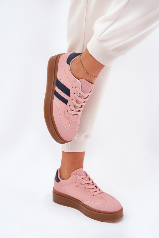 Sneakers tüüpi jalanõud Pealiste omad platvormiga eko-nahast Tumeroosad värvi Ediriella Sneakers tüüpi jalanõud Pealiste omad platvormiga eko-nahast Tumeroosad värvi Ediriella