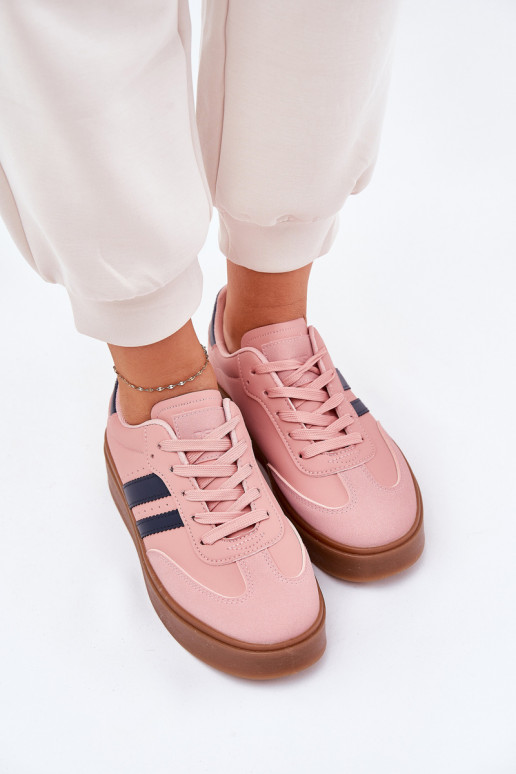 Sneakers tüüpi jalanõud Pealiste omad platvormiga eko-nahast Tumeroosad värvi Ediriella Sneakers tüüpi jalanõud Pealiste omad platvormiga eko-nahast Tumeroosad värvi Ediriella