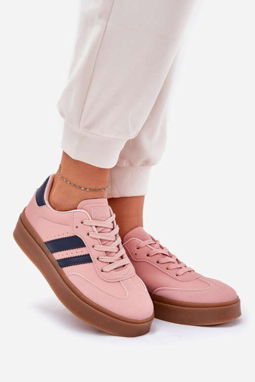 Sneakers tüüpi jalanõud Pealiste omad platvormiga eko-nahast Tumeroosad värvi Ediriella Sneakers tüüpi jalanõud Pealiste omad platvormiga eko-nahast Tumeroosad värvi Ediriella