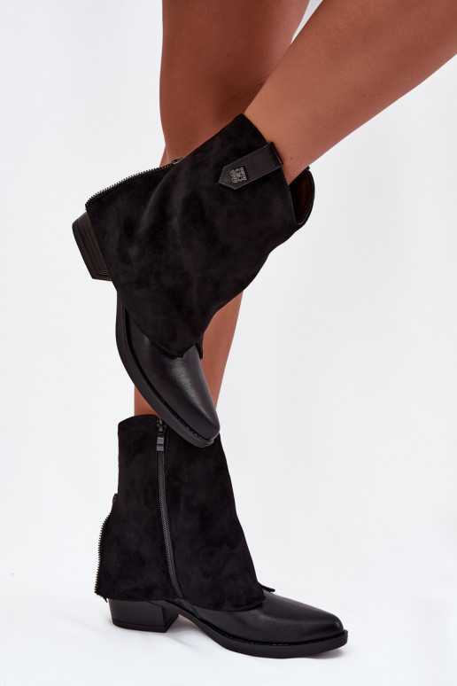 voodriga kauboistiilis saapad kõrge jämeda kontsaga msuud Sylvette