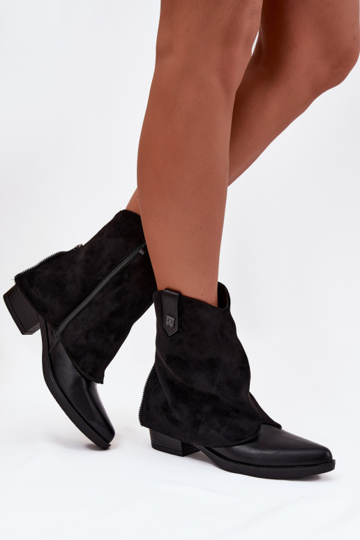 voodriga kauboistiilis saapad kõrge jämeda kontsaga msuud Sylvette