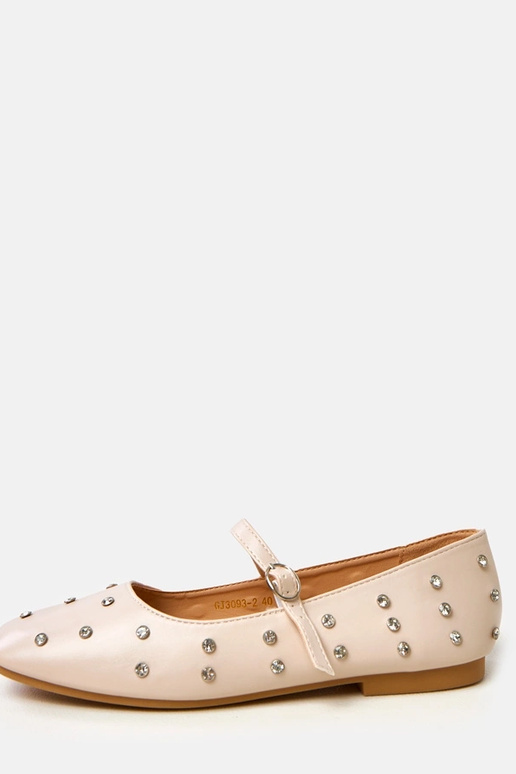 Kreemivärvi baleriinad kristallidega...