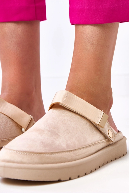 Hiekanväriset mulet tarranauhalla,...