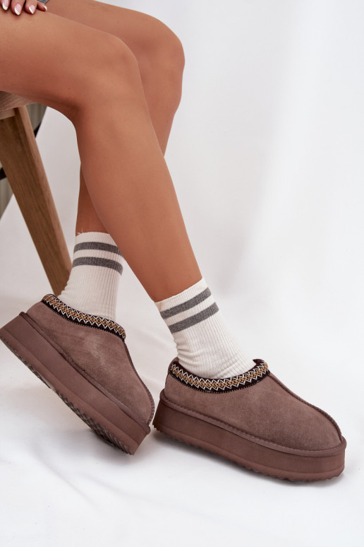 Sellel ondal seemisnakhsed nööpidega lumesaapad Pealiste omadHaftem platvormiga Vinceza 97960 pruunid värvi