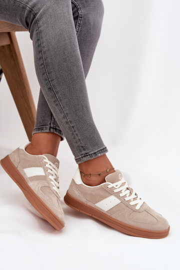 seemisnakhsed Sneakers tüüpi jalanõud Pealiste omad Vinceza 14029 beeži värvi