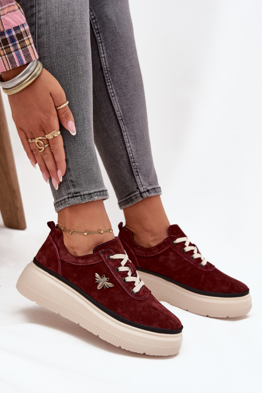 seemisnakhsed jalatsid Pealiste omad platvormigaPrzypinką Vinceza 41495 bordoo-värvi