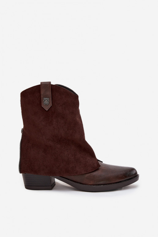 voodriga kauboistiilis saapad kõrge jämeda kontsaga Czekoladosissee Sylvette